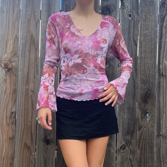 victor carlini Tops - Mesh floral fairy top